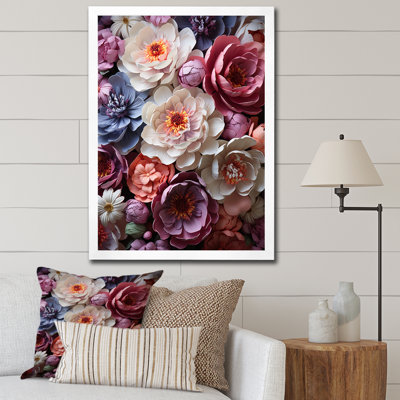 Trione, art asiatique, pivoines en rose III sur toile