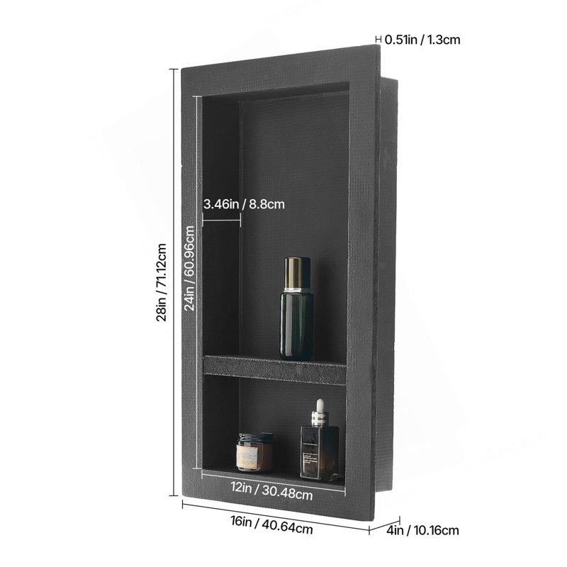 Tablette murale encastrée pour douche de salle de bain 16 x 28 x 4 po Shower Niche