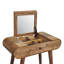 Mini Round Dressing Table, 1 Drawer Storage Compartments, Nordic Legs, Oak-ish, Brown 35×70×79 cm solid wood 1 Piece Dressing Table Brown - compact round tabletop