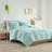 Blue Comforter Mini Full/queen - Shaggy Long Fur Soft Warm