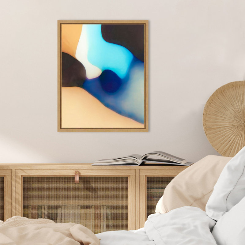 Reproduction d'art sur toile encadrée "Interlocking Colors VI" par Alonzo Saunders, H 20 po x l 16 po