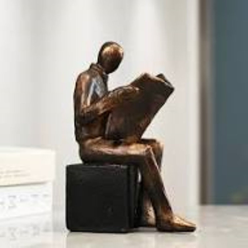 Reader Sculpture Bookend Figurines