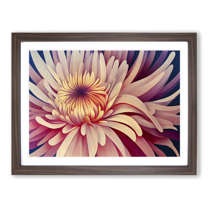 Chrysanthemum Flower Vol.5 - Framed Print, 25cm H x 34cm W x 2cm D, Walnut Framed