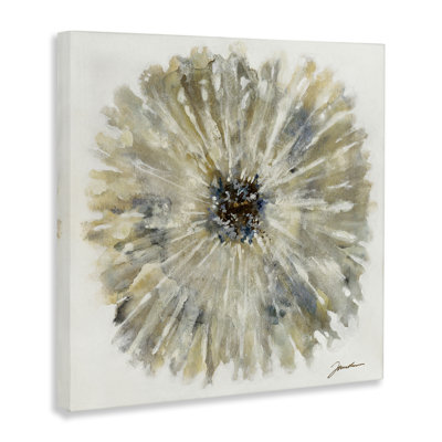 Neutre, toile abstraite rustique à fleurs, design par Liz Jardine