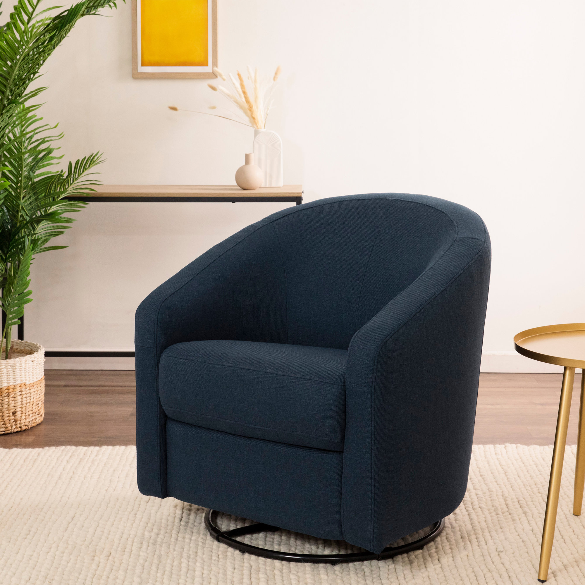 Madison Swivel Glider, Black, Natural
