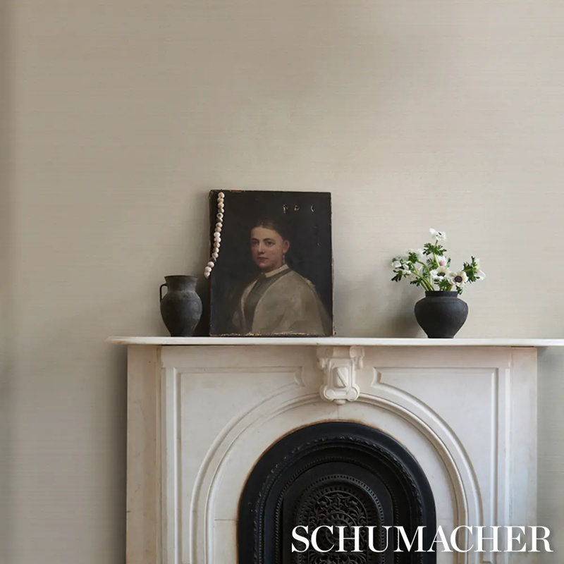 Schumacher x Patterson Flynn Musa Abaca Wallpaper, Ivory