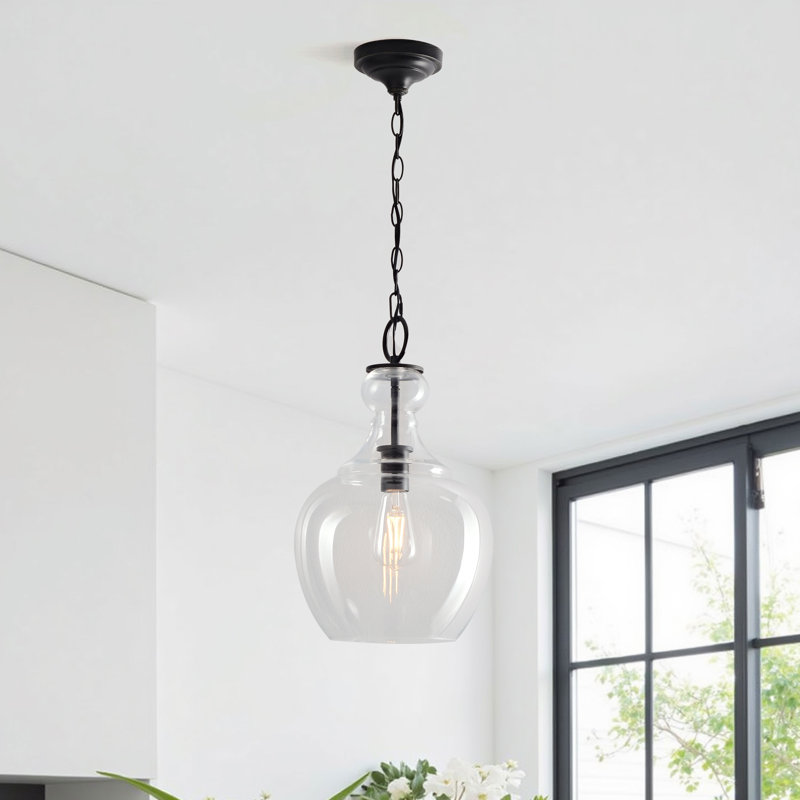 Lustre suspendu en verre clair Belinda