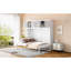 Lit mural grand lit blanc, solution d'espace pour la chambre d'amis, absorption des lattes flexibles en blanc, mobilier de salle de sport, facile à utiliser et à utiliser