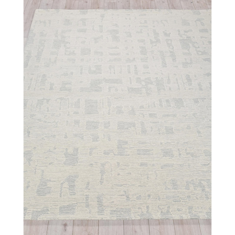 Exquisite Rugs Handmade Hand-Tufted New Zealand Wool On Canvas Blue/Ivory Area Rug, Rectangle 12' x 15', Light Blue/Ivory
