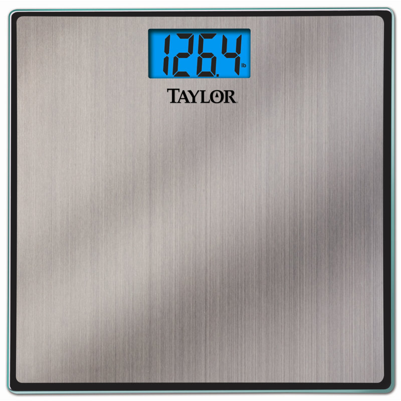 Balance numérique Taylor, capacité de 400 lb, 11,8 x 11,8 pouces, acier inoxydable brossé