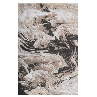 5 pi x 7 po, tapis brun tissé et teint sans perte, ajout tendance pour tapis de salle à manger de salon, sans perte de poils, bureau personnel contemporain