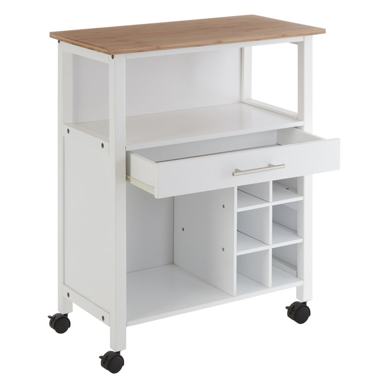 Solid Wood Top Kitchen Cart