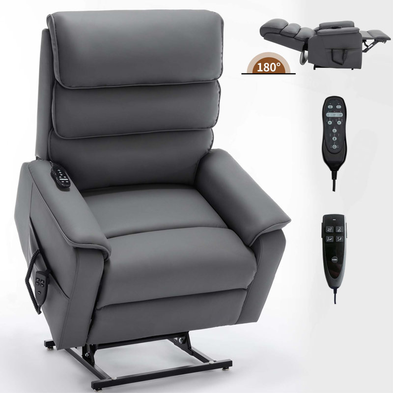 Leatheraire Dual Motor Infinite Position Up To 350 Lbs Power Lift Recliner Chair With Power-Remote, Heat Massage And Heavy Duty Motion Mechanism