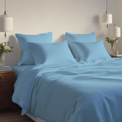 Hotel Luxurious Bamboo Blend Deep Pockets Breathable Cooling Bed Sheet Set 2000 Series