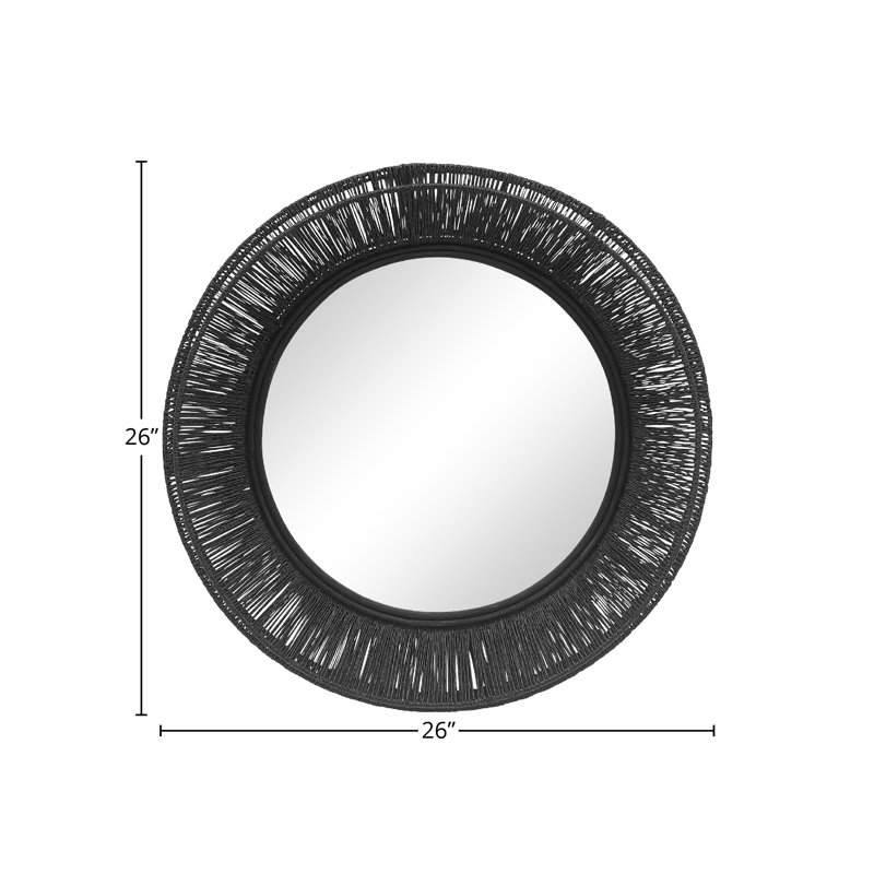 Collins Round Jute Wall Mirror, 26" x 26"