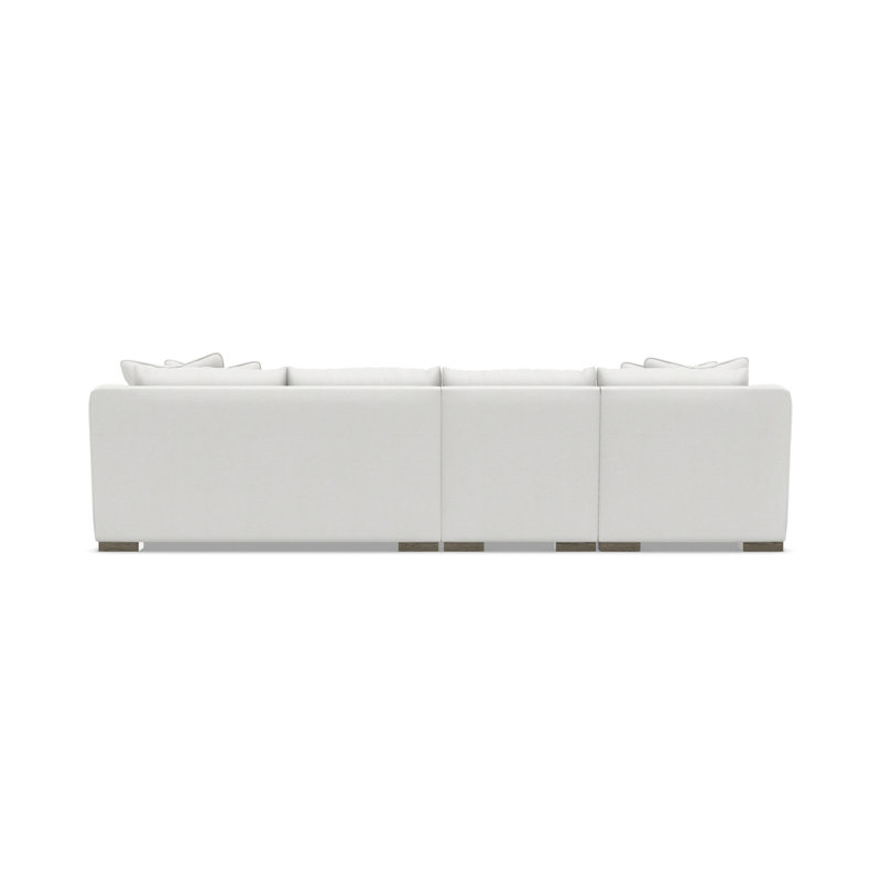 Sectional, White Polyester Blend, 35" H x  135" W x 63.5" D, Left Hand Facing