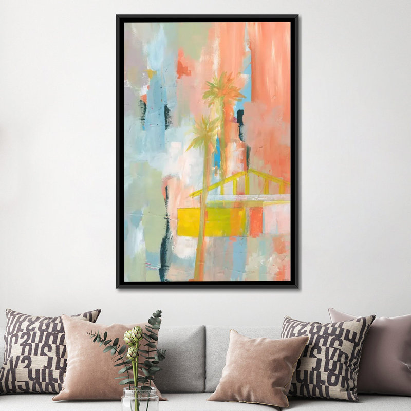 «Desert Living I», reproduction sur toile, H 26 po x l 18 po x P 1,5 po, Toile encadrée noire, Pas de tapis