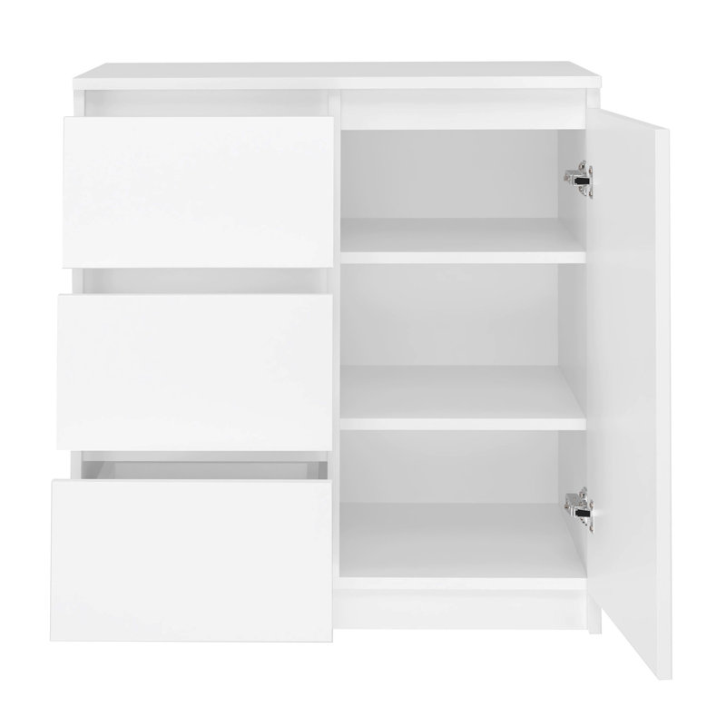 Benedek 80cm W 3 - Drawer Chest of Drawers, White