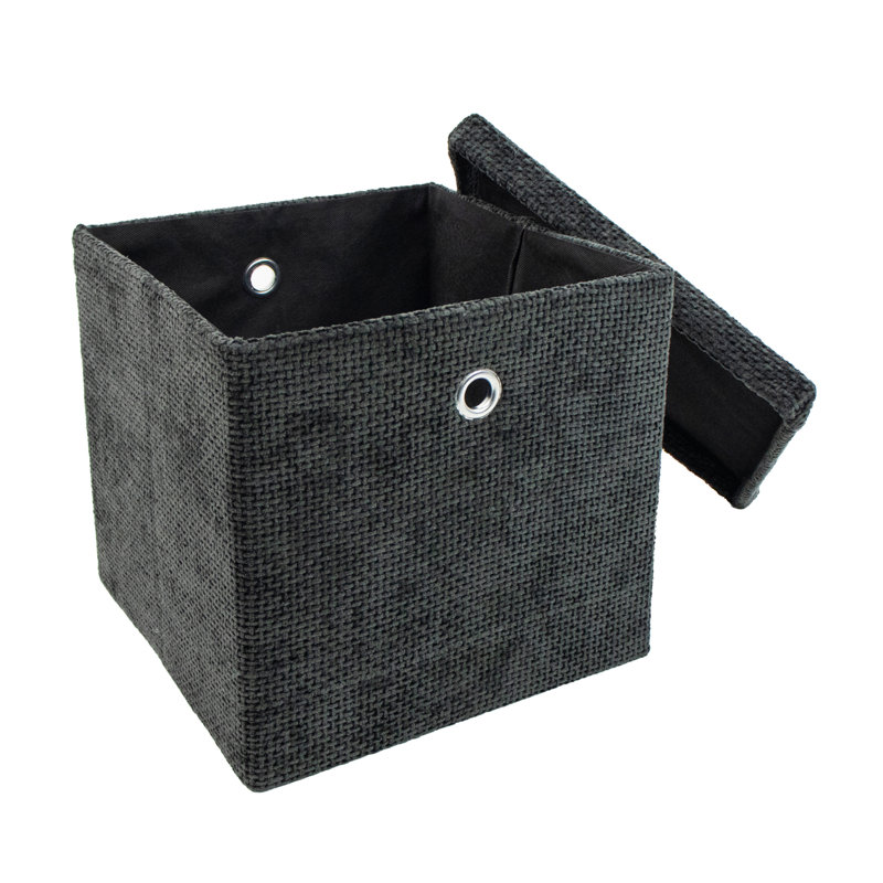 17 Stories Fabric Decorative Basket, Yes, Black