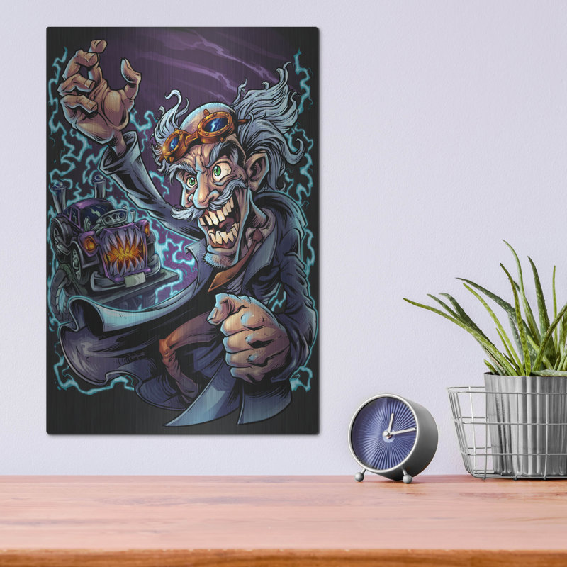 «Mad Scientist» par Flyland Designs, art mural en métal, H 16 po x l 12 po