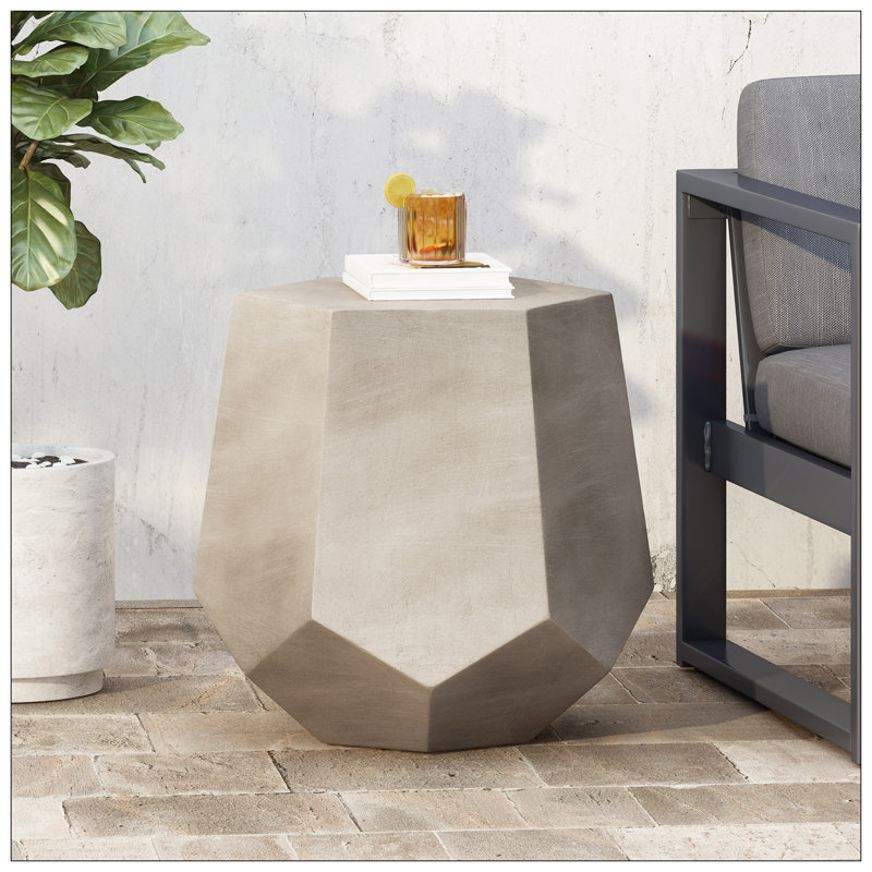 Table d'appoint d'extérieur, gris clair