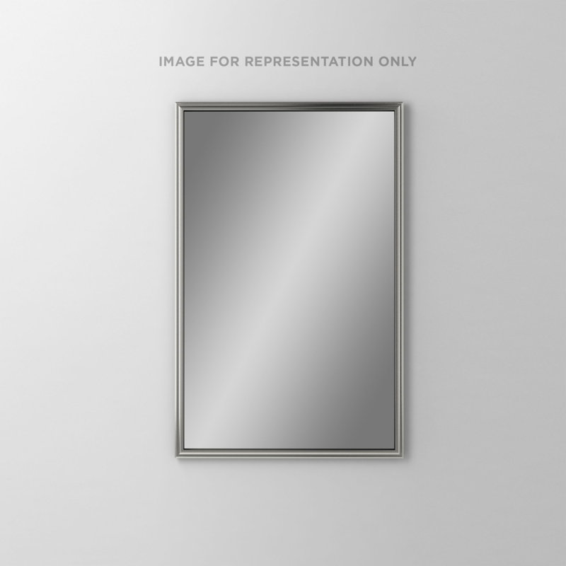 Miroir de salle de bain Main Line, H 40 po x l 24 po x P 1,63 po, Nickel brossé