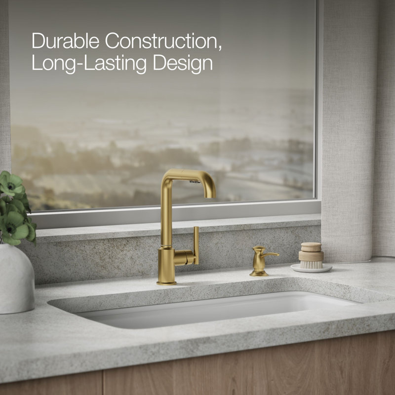 Transitional Design Refillable Soap Dispenser, Lotion Dispenser for Bathroom or Kitchen