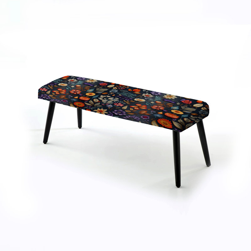 Motif tropical tapissier motif bohème - banc rembourré floral noir