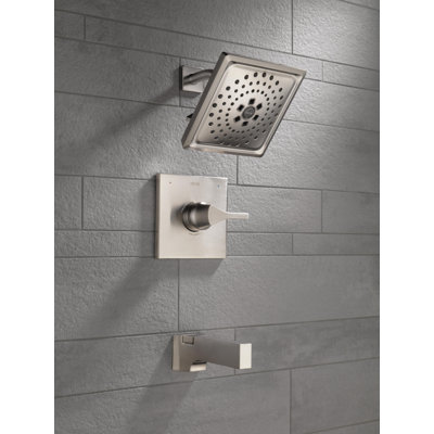Garniture de baignoire et douche Zura Pression Balance 14 avec poignée levier simple et moniteur