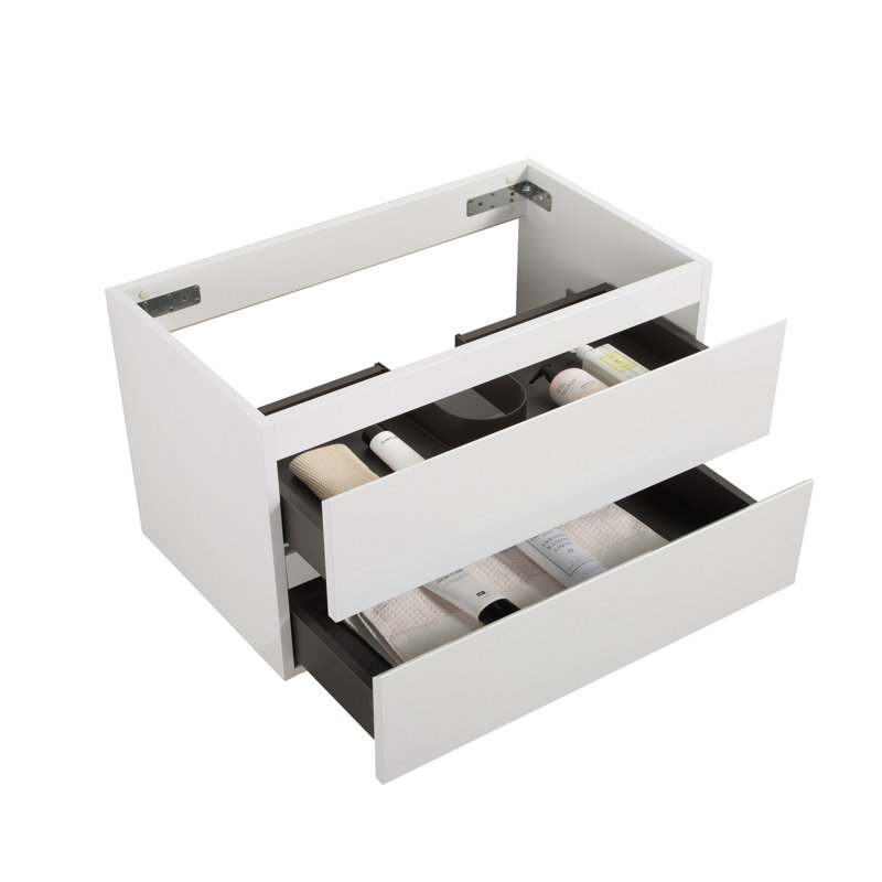 Armoire murale sans cuve blanche - 36W-201. 20% de volume de rangement accru. Tiroir silencieux. Poignée élégante - Perspectives. . 18,38 po L 21,11 x H 35,37 x P 67,13 lb, blanc