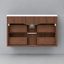 Meuble-lavabo de salle de bain de 76 cm (30 po) avec lavabo encastré en céramique, meuble-lavabo en bois avec rangement dissimulé (sans robinetterie) - Brun-606020339-606042374