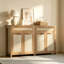 Buffet en rotin, armoire de rangement Farmhouse avec tablette réglable, armoire de cuisine Boho avec tiroir pour la salle à manger, la cuisine, le vestibule, le salon, le bois