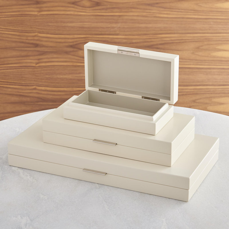 Luxe Handmade Wood Decorative Box, 2.5" H x 7" W x 14" D