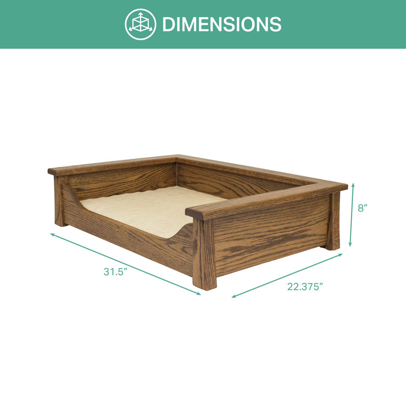 Medium Oak Orthopedic Elevated Pet Bed
