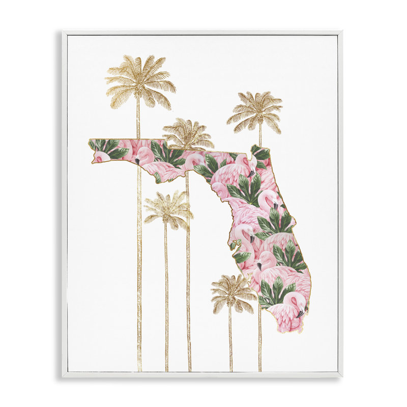 Flamant rose, art giclée par Ziwei Li, Estampe numérique encadrée blanc bord de mer, H 20 po x l 16 po