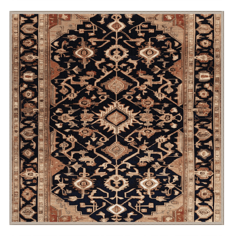 Tapis brun lavable à la machine, Carré 6 pi