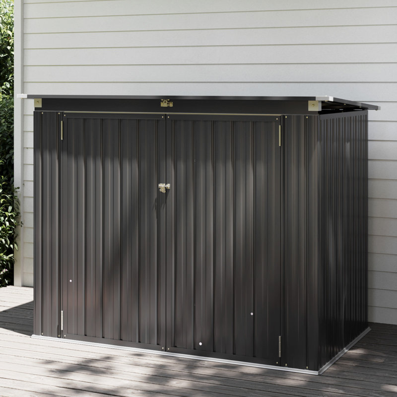  5 Ft. W X 2.6 Ft. D Galvanized Steel Horizontal Garbage Shed