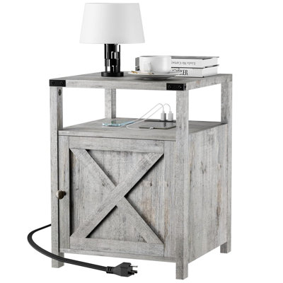 Table de chevet avec station de charge et ports USB