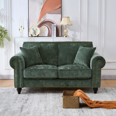 Modern 2-Seater Sofa with Rolled Arms