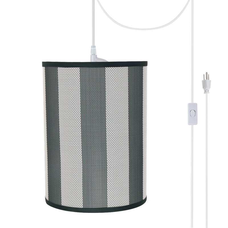 Luminaire tambour à tambour simple 1 lumières Boylon, H 11 po x l 8 po x P 8 po