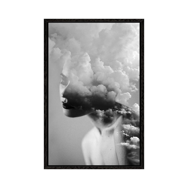 Cloudy Mind - Print on Canvas, 101.6cm H x 66.04cm W x 3.81cm D, Black Framed