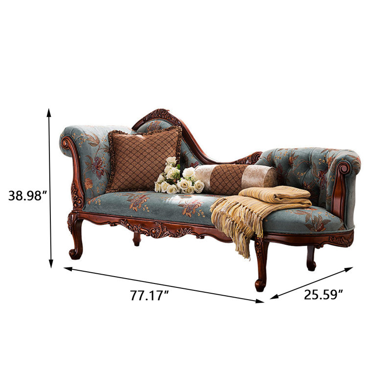77.17"American-style solid wood upholstered princess chair