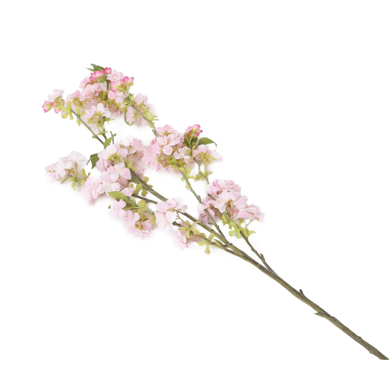 Silk Cherry Blossom Arrangement, 129cm H x 40cm W x 10cm D, White/Pink Tipped