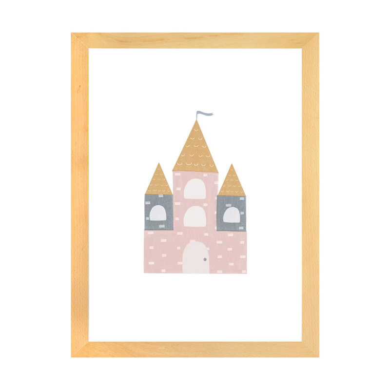 Décoration murale château pour enfants, H 24 po x l 16 po x P 1 po, Papier encadré naturel