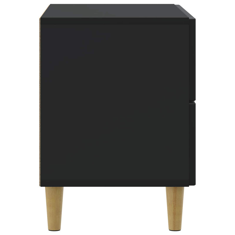 62cm W Manufactured Wood Bedside Table, Black