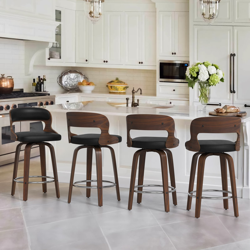 Carylon Swivel Upholstered Counter Stool, Black