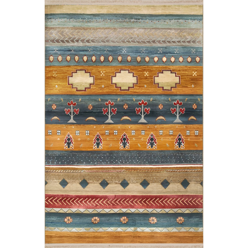 Tapis intérieur / extérieur en polypropylène tissé à la machine Ivoneta, Tapis de couloir 4 pi 11 po x 9 pi 10 po