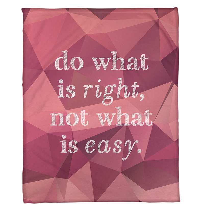 Faux pierre- "do what is right polaire couverture", l 60 po x L 80 po, Léger, Tourmaline rose