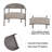 3-Piece Outdoor/Indoor Patio Dining Table Chair Set, Polypropylene Patio Dining Sets with UV-Resistant & Weatherproof, All-Weather Patio Chairs and Table Set (Warm Grey)