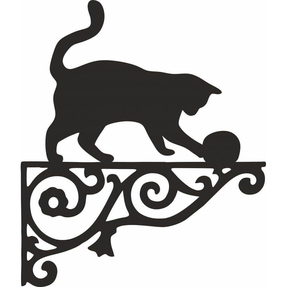 Cat with Ball Ornamental Hanging Bracket